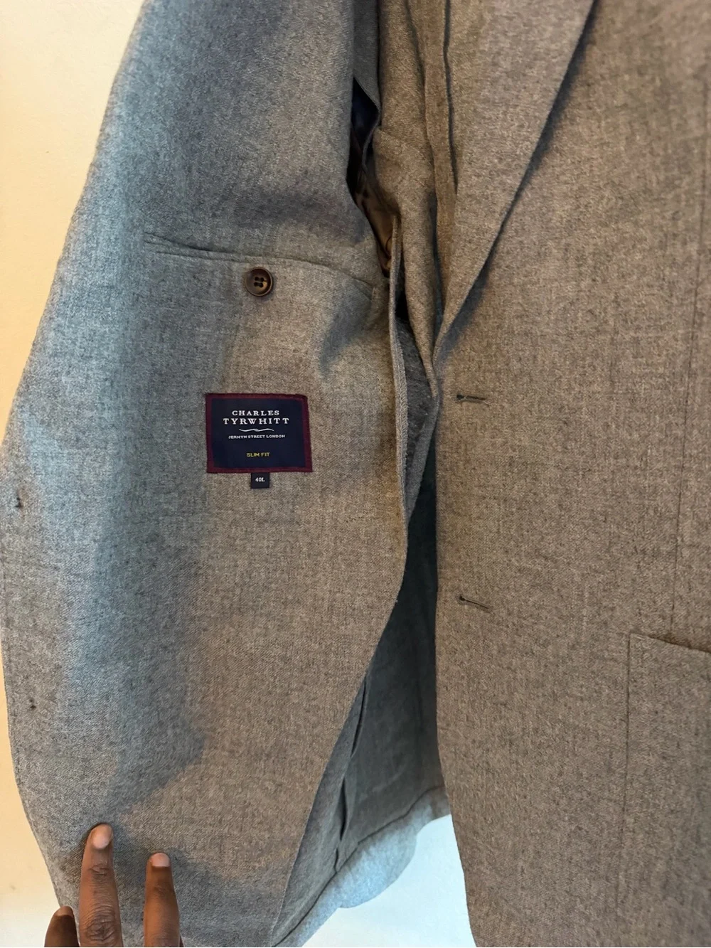 Charles Tyrwhitt Light Grey Wool-Blend Sport Coat